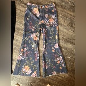Youthquake Printed Crop Flares in Navy NWT by Free People size 29